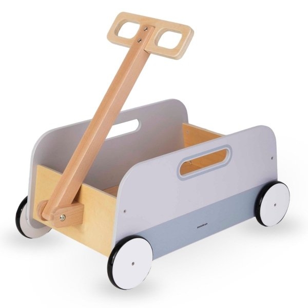 Drewniany wózek na zabawki – przyczepka do ciągnięcia