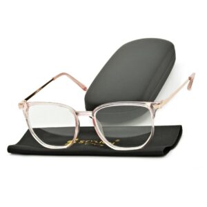 Plusy +3.25 różowe okulary do czytania kwadratowe korekcyjne. ST322A