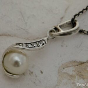 MAESTRO - srebrny wisiorek perła i kryształ