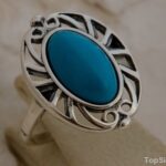 SPLIT - srebrny pierścień z turkusem