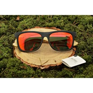 Drewniane męskie okulary przeciwsłoneczne polaryzacyjne lustrzane. EST-406B