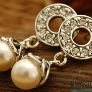 MADERA - srebrne kolczyki perła i kryształy