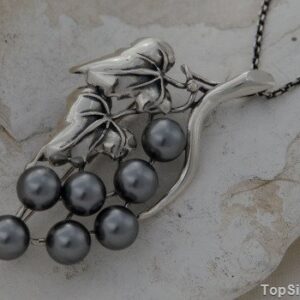 BOTANICA - srebrny wisiorek z perłami