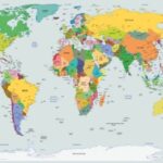 Fototapeta. World. Map. Mapa Świata. XXXL flizelinowa