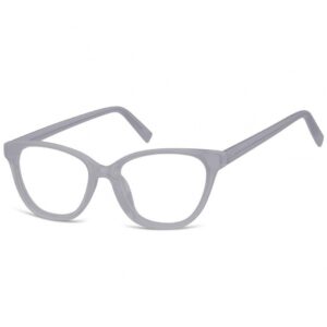 Damskie okulary optyczne zerówki kocie oczy. Sunoptic. CP117G mleczny szary