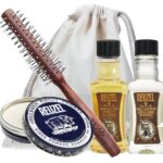Zestaw do stylizacji włosów - Reuzel fiber. Pomade, grooming tonic i szampon oraz roller do włosów. ZEW