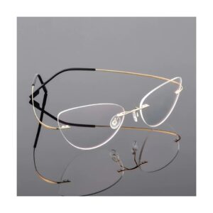 Złote okulary bez ramek dla kobiet z antyrefleksem. SCH-501