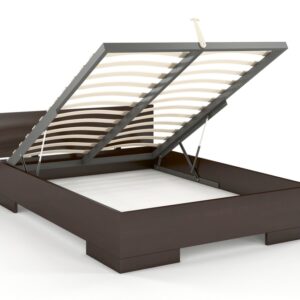 Drewniane łóżko ze stelażem i pojemnikiem. Phantom 120x200 cm w kolorze palisander