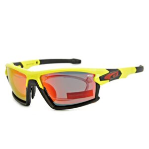 Żółte okulary sportowe z ramką korekcyjną Polaryzacyjne. GOGGLE E558-1PR