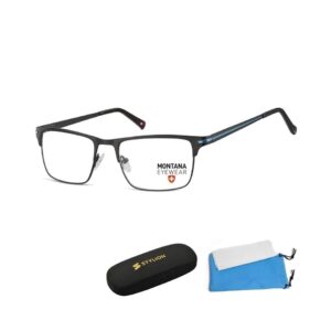 Oprawki korekcyjne okulary optyczne prostokątne. Montana flex. MM604A czarny + niebieski