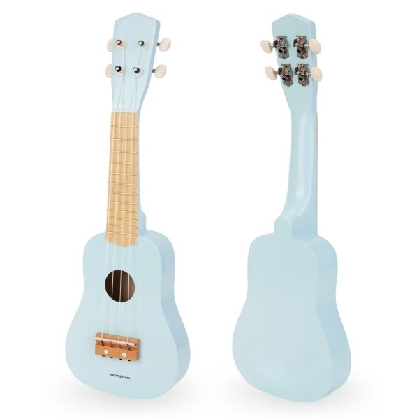 Drewniana gitara dla dzieci – ukulele – kolor niebieski