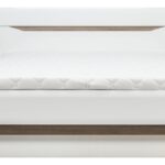 Białe łóżko. Lionel z pojemnikiem i stelażem biały połysk (różne rozmiary)