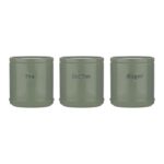 Zestaw 3 pojemników ceramicznych, szałwiowy, - Price & Kensington