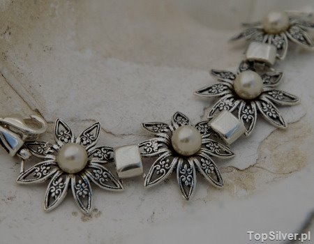 MADONA – srebrna bransoletka z perłami