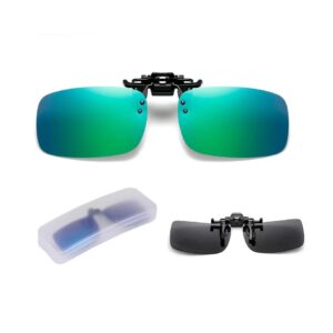 Małe. Zielono-Niebieskie nakładki przeciwsłoneczne polaryzacyjne na okulary korekcyjne. NA-148