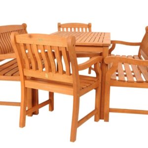 Zestaw mebli ogrodowych. Delamine stół 150 cm + 2 krzesła + 2 ławy