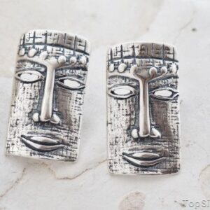 UBONGO - srebrne kolczyki w stylu etno maski