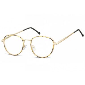 Owalne. Okulary oprawki optyczne 918D złote+panterka