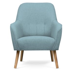 Niebieski fotel. Cubos na drewnianych nóżkach