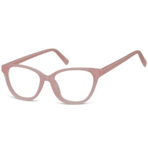 Damskie okulary optyczne zerówki kocie oczy. Sunoptic. CP117E mleczny różowy