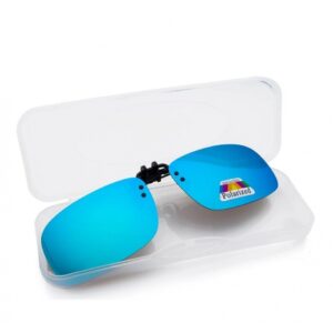 Niebieskie nakładki przeciwsłoneczne polaryzacyjne na okulary korekcyjne. NA-167