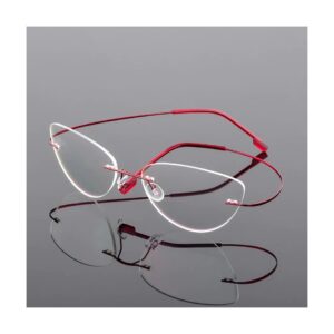Bezramkowe damskie okulary bordowe z filtrem antyrefleksyjnym. SCH-503
