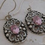 MARGE - srebrne kolczyki z różowym kryształem