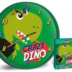 Zegar ścienny. Dinozaur. Dinozaury zielony