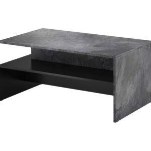 Oryginalny stolik z dodatkową półką pod blatem głównym. Baros w kolorze czarny + ciemny marmur