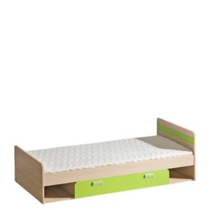 Łóżko. Lorento 80x200 cm z szufladą w kolorze zielonym