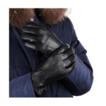 Męskie. Rękawiczki skórzane ocieplane polarkiem r.XXL - RKW7A-XXL