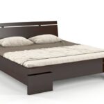 Drewniane łóżko. Tracja w kolorze palisander