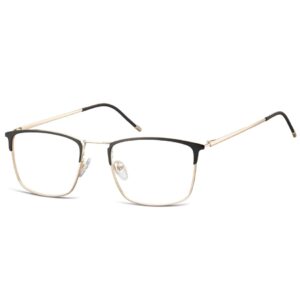 Oprawki korekcyjne zerówki okulary męskie prostokątne 893 złoty + czarny