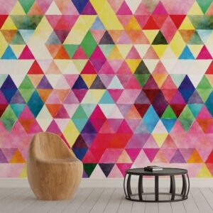 Cukierkowe trójkąty - tapeta na ścianę, rodzaj - tapeta flizelinowa