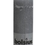 BOLSIUS Świeca pieńkowa. RUSTIC 130/68 mm ciemny szary