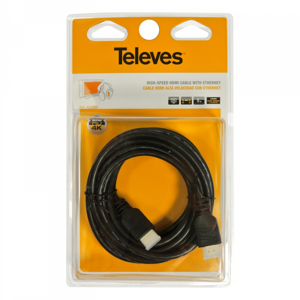 Kabel. HDMI 2.0 Televes ref. 494501 1,5m 4K