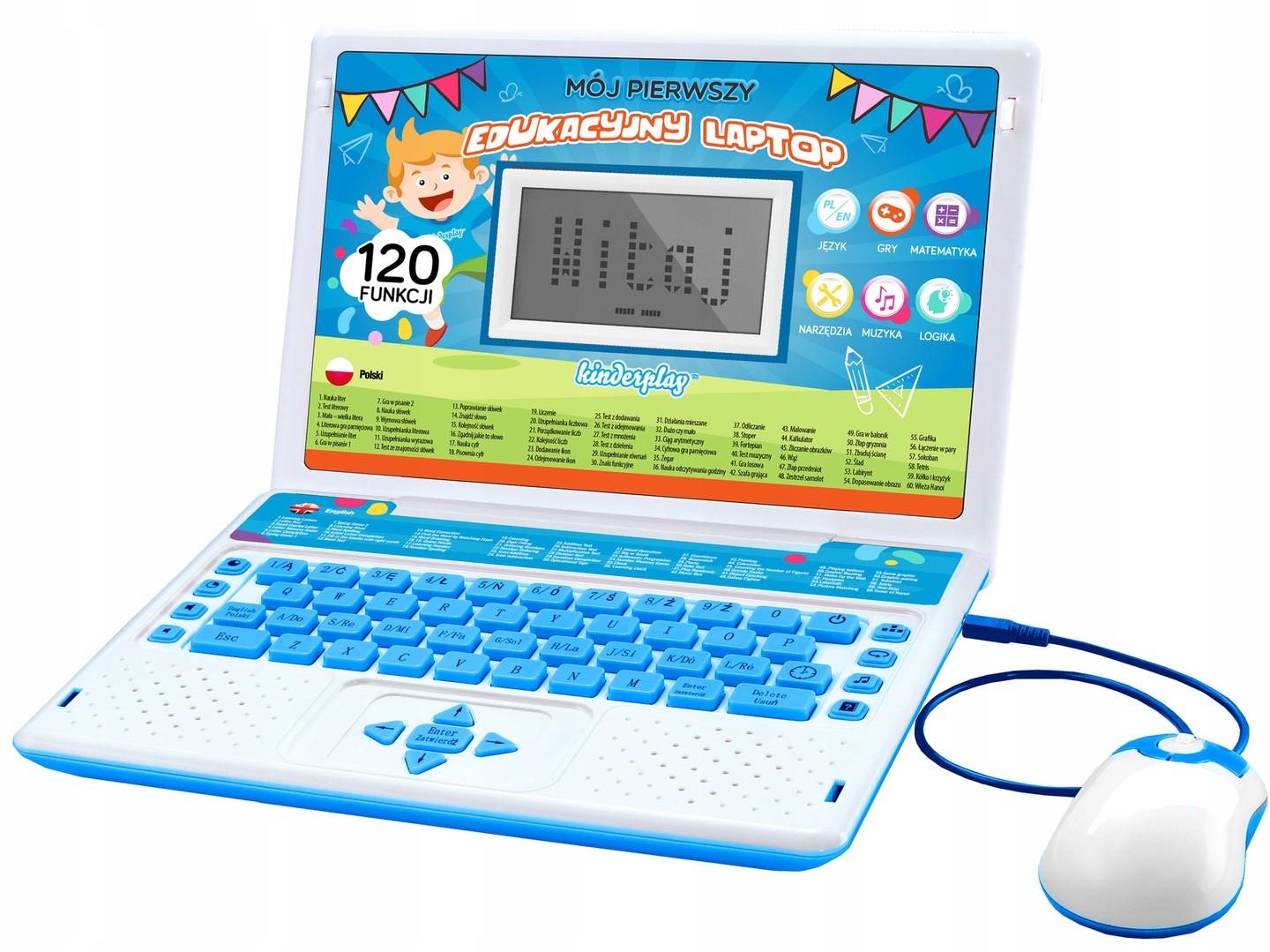 Laptop edukacyjny dla dziecka. Kinderplay. Blue