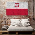 Grunge'owa flaga polski - obraz designerski, wymiary - 115cm x 170cm