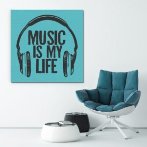 Music is my life - modny obraz na płótnie, wymiary - 115cm x 115cm