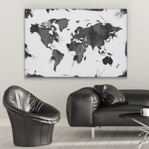 Abstrakcyjna mapa - modny obraz na płótnie, wymiary - 60cm x 90cm