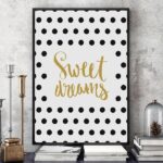 Sweet dreams - plakat designerski, wymiary - 60cm x 90cm, kolor ramki - czarny