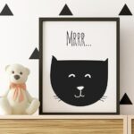 Kotek mrrr... - plakat dziecięcy, wymiary - 20cm x 30cm, kolor ramki - biały
