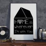 Home is wherever i'm with you - plakat designerski, wymiary - 20cm x 30cm, ramka - biała