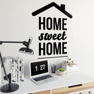 Home sweet home - naklejka ścienna, kolor naklejki - biała, wymiary naklejki - 120cm x 80cm