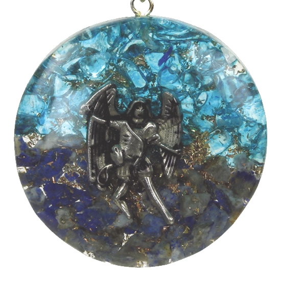 Orgonit – Archanioł Michał, lapis lazuli, błękitny topaz (wisior)