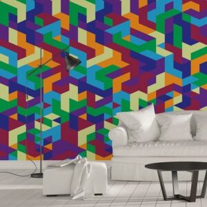 Kolorowe moro - designerska tapeta ścienna, rodzaj - tapeta flizelinowa laminowana