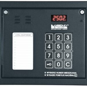 Laskomex. CP-2502NR czarny. Panel audio z mini listą lokatorów i z czytnikiem kluczy. RFID