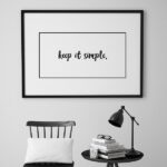 Keep it simple. - skandynawski plakat minimalistyczny, wymiary - 40cm x 50cm, kolor ramki - czarny