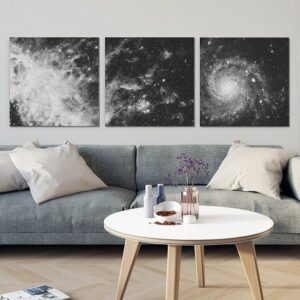 Dark galaxy - komplet trzech obrazów na płótnie, wymiary - 100cm x 100cm (3 sztuki)
