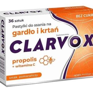 Clarvox. Propolis smak pomarańczowy x 36 pastylek do ssania